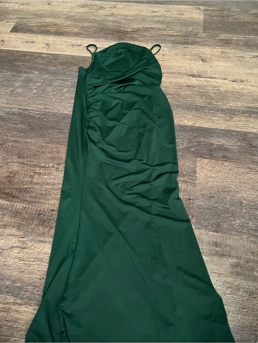 Elegant Green Satin Slip Dress